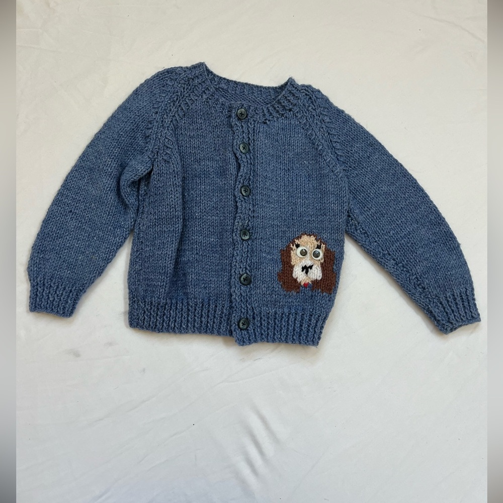 Like New Cardigan Sweater Puppy Dogs Toddler Size 9 Months Baby Blue Unbranded - Picture 3 of 16